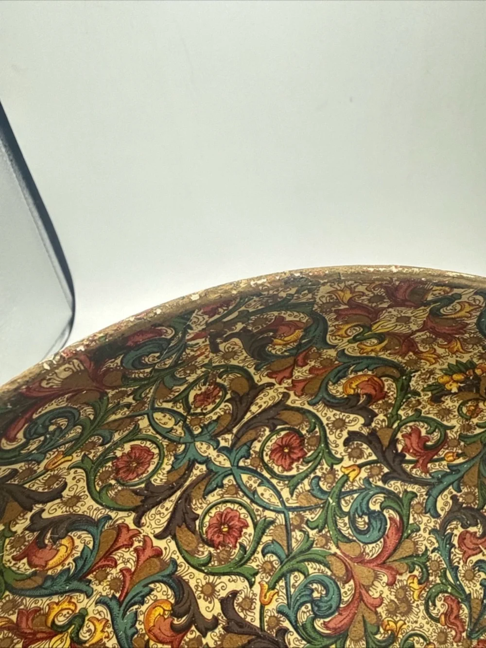 2 VTG MCM Viking Paper Mache Bowl Import Japan  Floral Pattern 9”